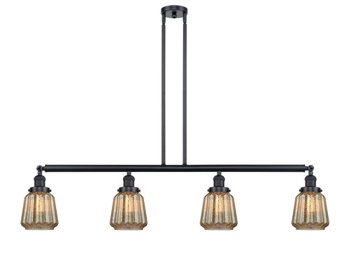 Innovations - 214-BK-G146 - Four Light Island Pendant - Franklin Restoration - Matte Black