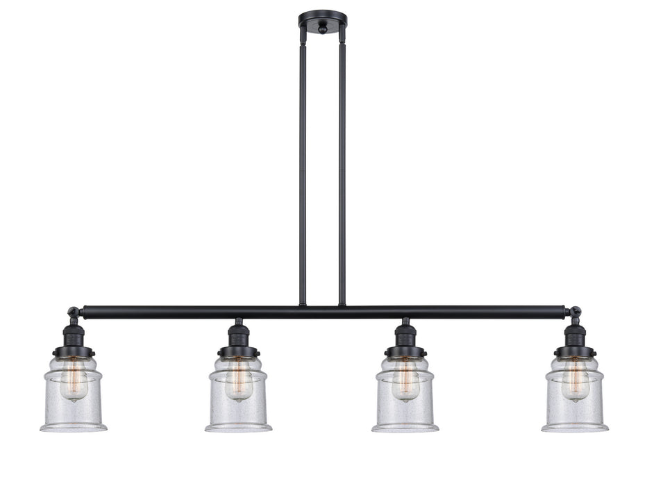 Innovations - 214-BK-G184 - Four Light Island Pendant - Franklin Restoration - Matte Black