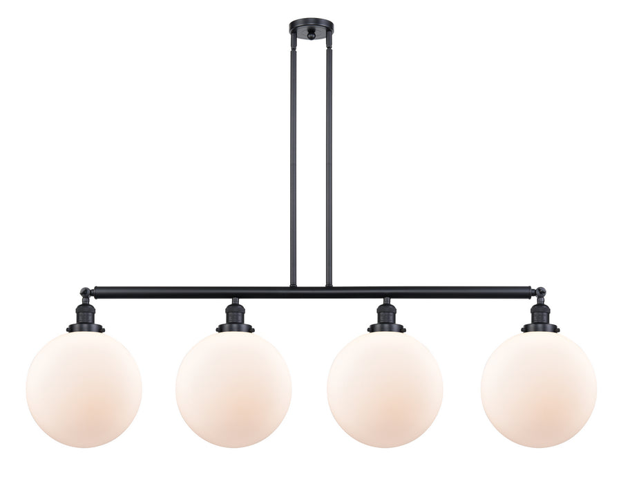 Innovations - 214-BK-G201-12 - Four Light Island Pendant - Franklin Restoration - Matte Black