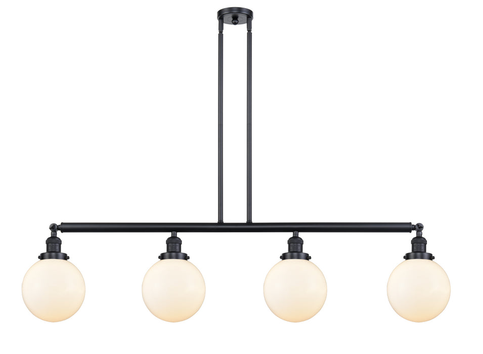 Innovations - 214-BK-G201-8 - Four Light Island Pendant - Franklin Restoration - Matte Black