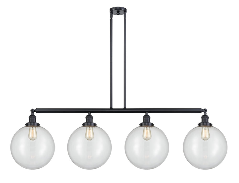 Innovations - 214-BK-G202-12 - Four Light Island Pendant - Franklin Restoration - Matte Black