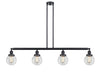 Innovations - 214-BK-G202-6 - Four Light Island Pendant - Franklin Restoration - Matte Black