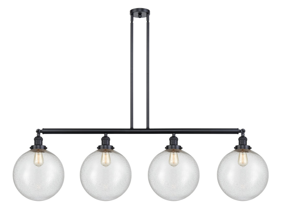 Innovations - 214-BK-G204-12 - Four Light Island Pendant - Franklin Restoration - Matte Black