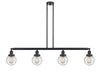 Innovations - 214-BK-G204-6 - Four Light Island Pendant - Franklin Restoration - Matte Black