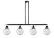 Innovations - 214-BK-G204-8 - Four Light Island Pendant - Franklin Restoration - Matte Black