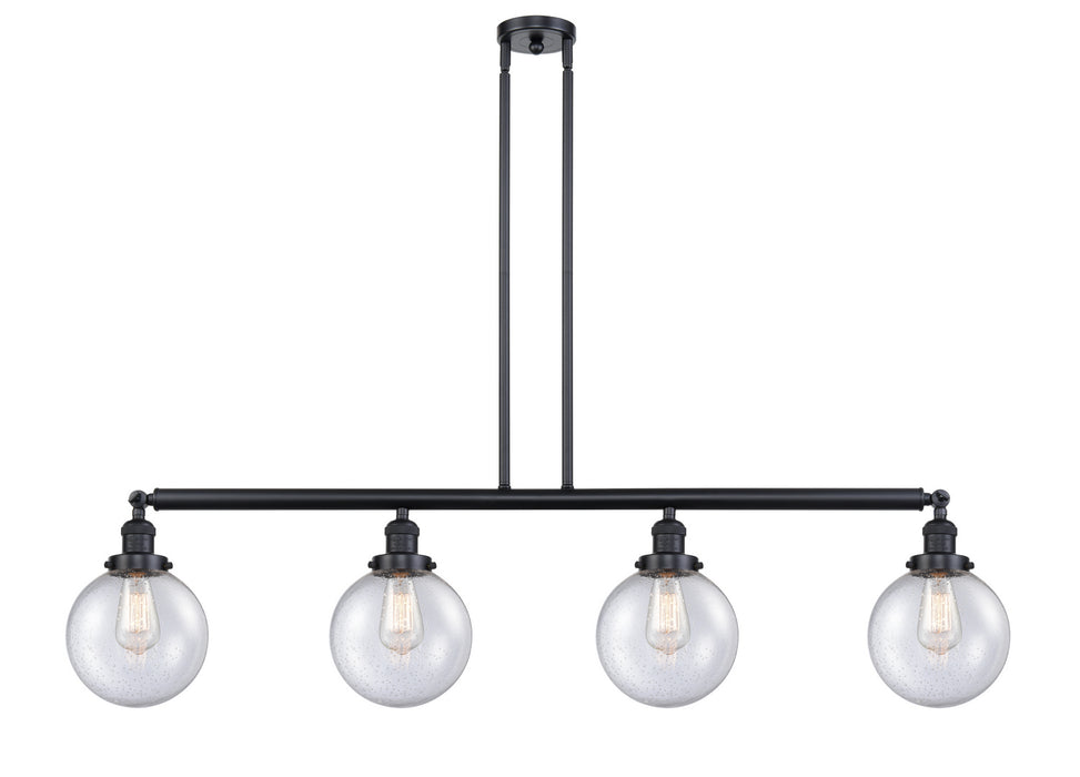 Innovations - 214-BK-G204-8 - Four Light Island Pendant - Franklin Restoration - Matte Black