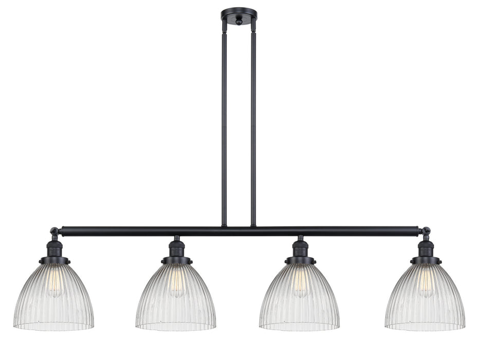 Innovations - 214-BK-G222 - Four Light Island Pendant - Franklin Restoration - Matte Black