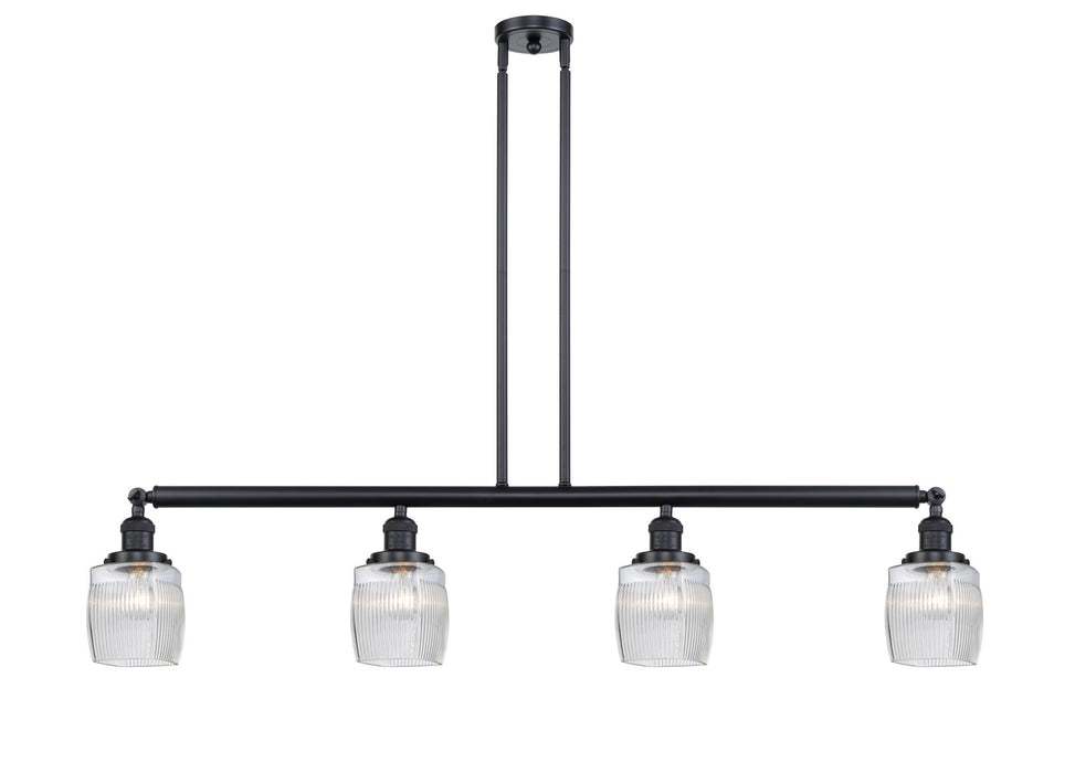 Innovations - 214-BK-G302 - Four Light Island Pendant - Franklin Restoration - Matte Black