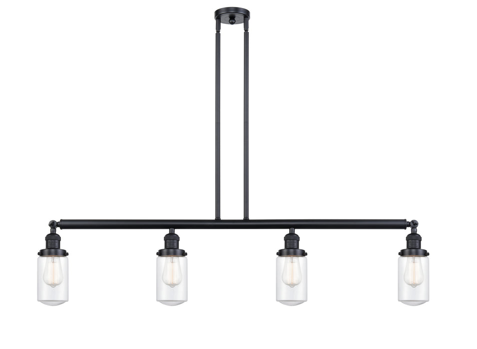 Innovations - 214-BK-G312 - Four Light Island Pendant - Franklin Restoration - Matte Black