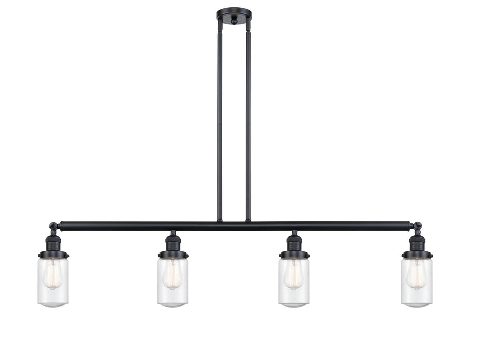 Innovations - 214-BK-G314 - Four Light Island Pendant - Franklin Restoration - Matte Black