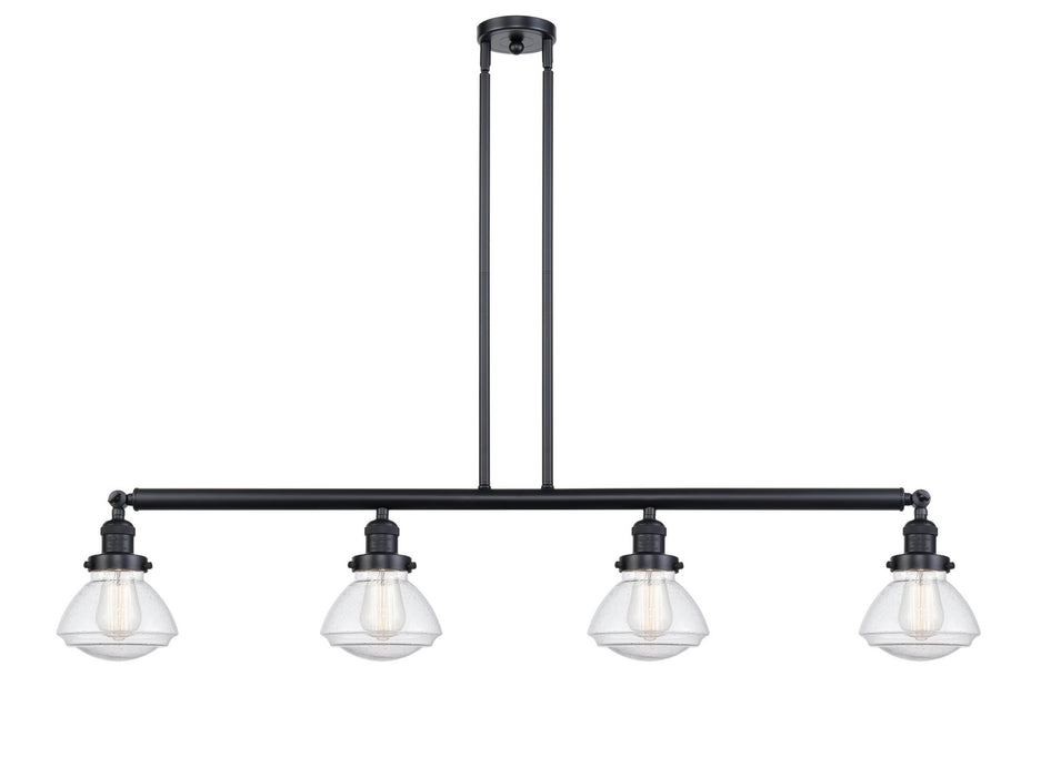 Innovations - 214-BK-G324 - Four Light Island Pendant - Franklin Restoration - Matte Black