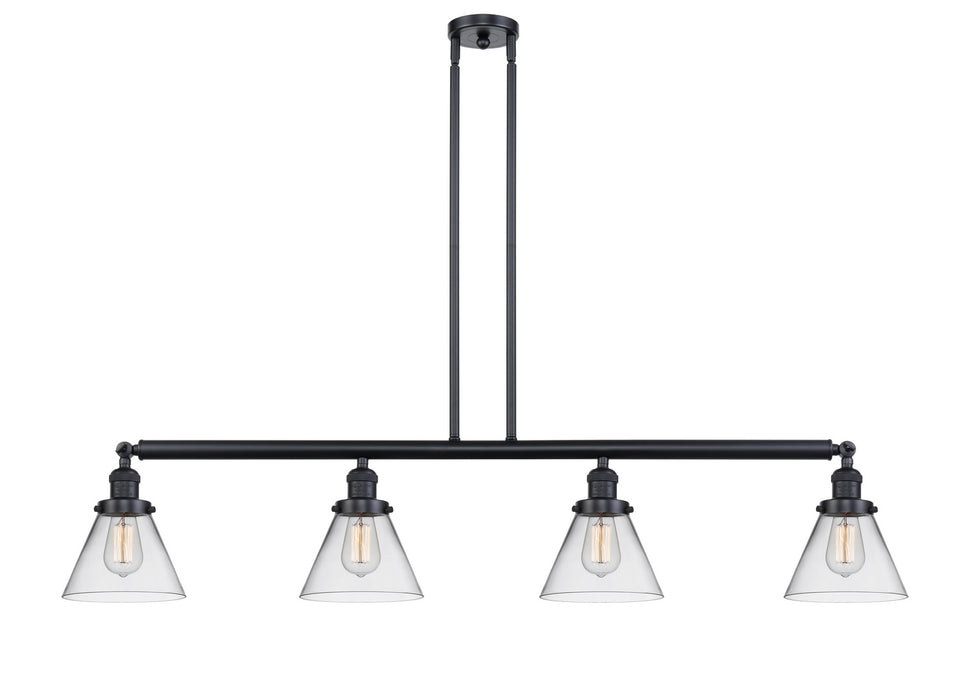 Innovations - 214-BK-G42 - Four Light Island Pendant - Franklin Restoration - Matte Black