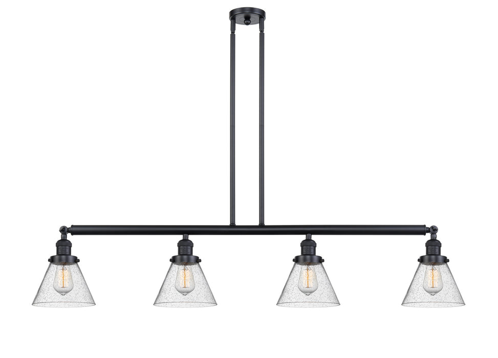 Innovations - 214-BK-G44 - Four Light Island Pendant - Franklin Restoration - Matte Black