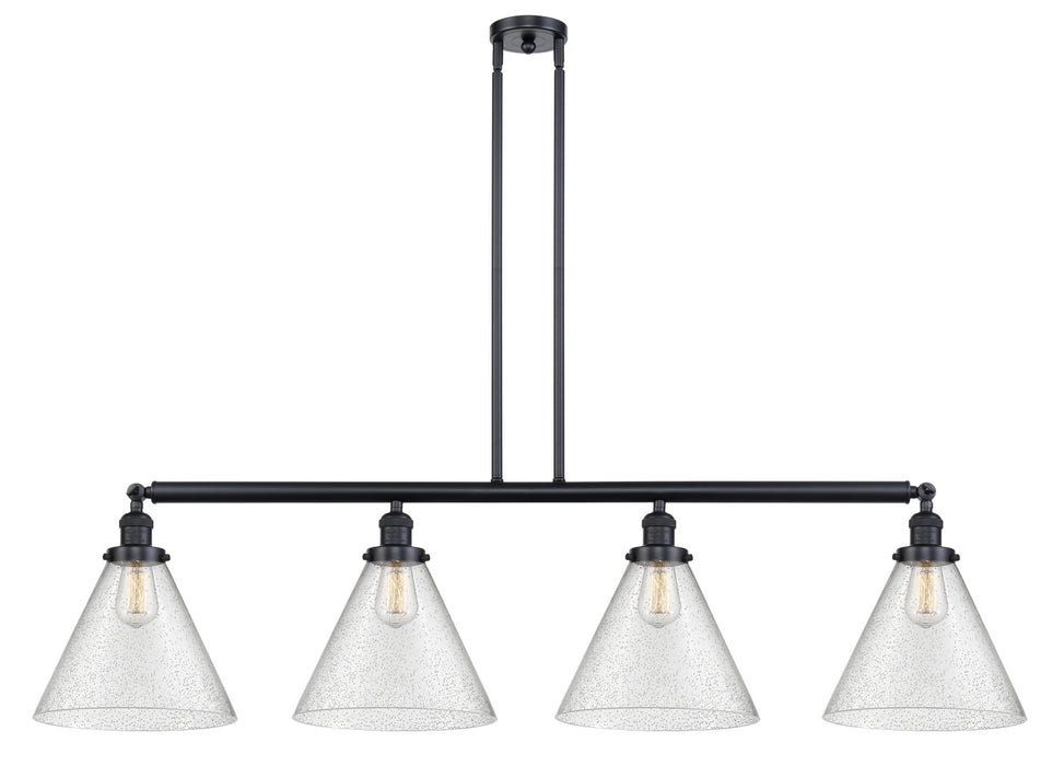 Innovations - 214-BK-G44-L - Four Light Island Pendant - Franklin Restoration - Matte Black