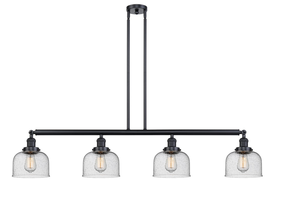 Innovations - 214-BK-G74 - Four Light Island Pendant - Franklin Restoration - Matte Black