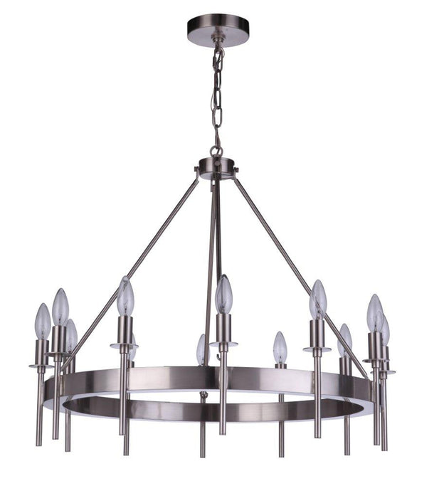 Craftmade - 54312-BNK - 12 Light Chandelier - Larrson - Brushed Polished Nickel