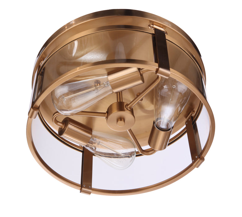 Craftmade - 55383-SB - Three Light Flushmount - Elliot - Satin Brass