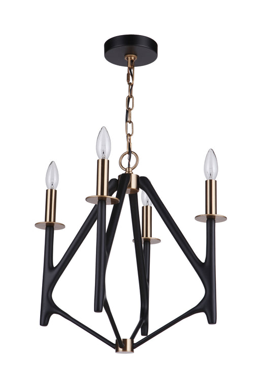 Craftmade - 55534-FBSB - Four Light Chandelier - The Reserve - Flat Black/Painted Nickel