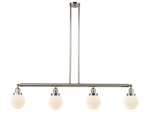 Innovations - 214-PN-G201-6 - Four Light Island Pendant - Franklin Restoration - Polished Nickel