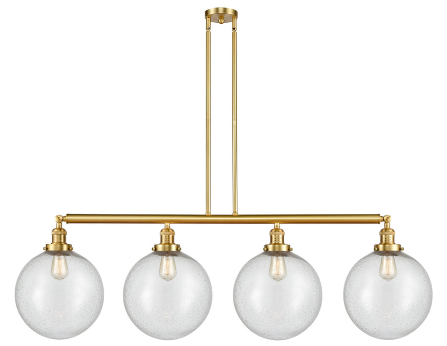 Innovations - 214-SG-G204-12 - Four Light Island Pendant - Franklin Restoration - Satin Gold