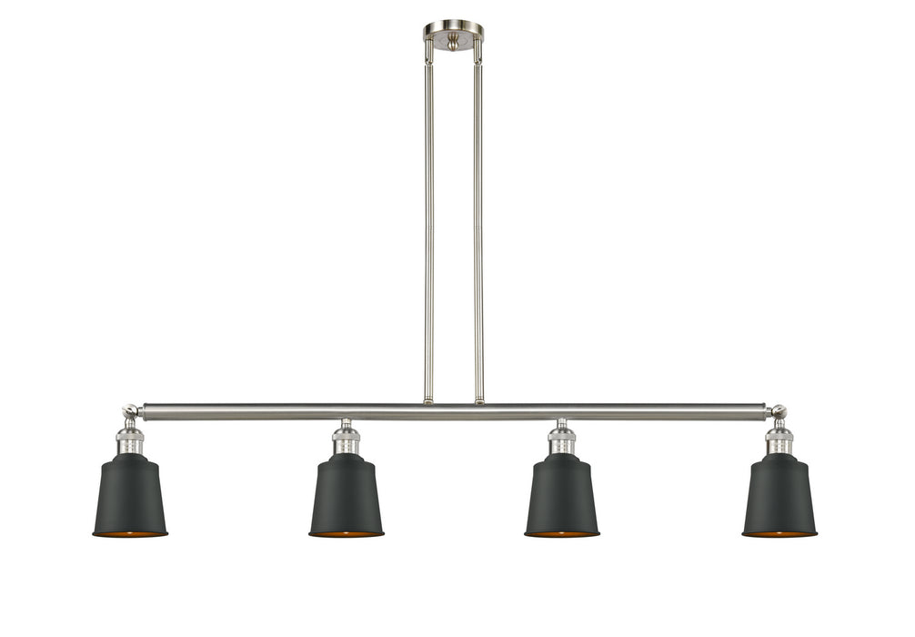 Innovations - 214-SN-M9-BK - Four Light Island Pendant - Franklin Restoration - Brushed Satin Nickel