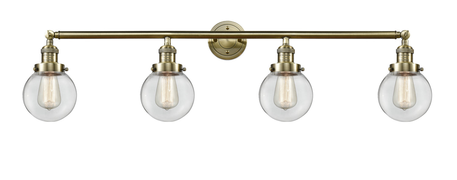 Innovations - 215-AB-G202-6 - Four Light Bath Vanity - Franklin Restoration - Antique Brass