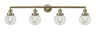 Innovations - 215-AB-G202-6 - Four Light Bath Vanity - Franklin Restoration - Antique Brass