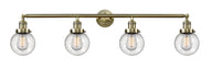 Innovations - 215-AB-G204-6 - Four Light Bath Vanity - Franklin Restoration - Antique Brass