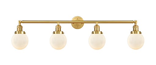 Franklin Restoration Four Light Bath Vanity Satin Gold