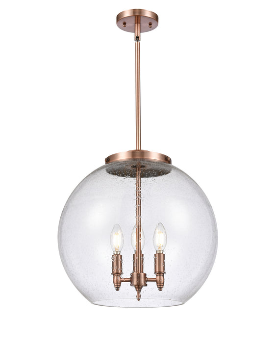 Innovations - 221-3S-AC-G124-16 - Three Light Pendant - Ballston - Antique Copper