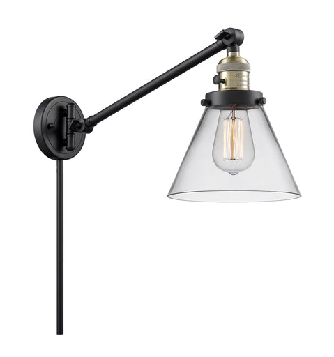 Franklin Restoration LED Swing Arm Lamp Black Antique Brass