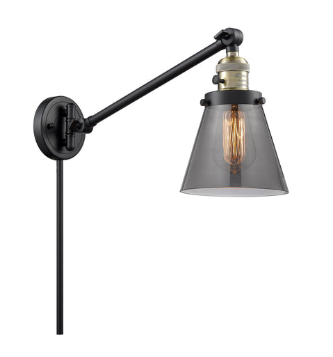 Franklin Restoration LED Swing Arm Lamp Black Antique Brass