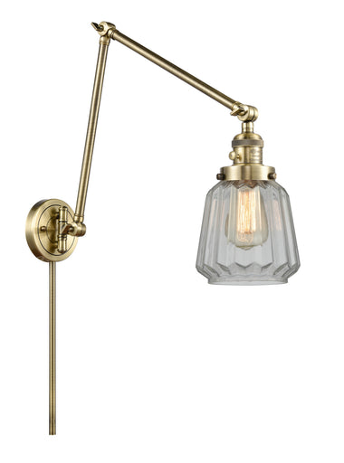 Franklin Restoration LED Swing Arm Lamp Antique Brass