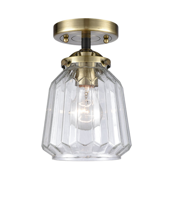 Innovations - 284-1C-BAB-G142-LED - LED Semi-Flush Mount - Nouveau - Black Antique Brass