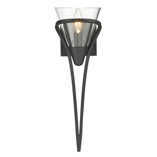 Golden - 1648-1W BLK-CLR - One Light Wall Sconce - Olympia - Matte Black