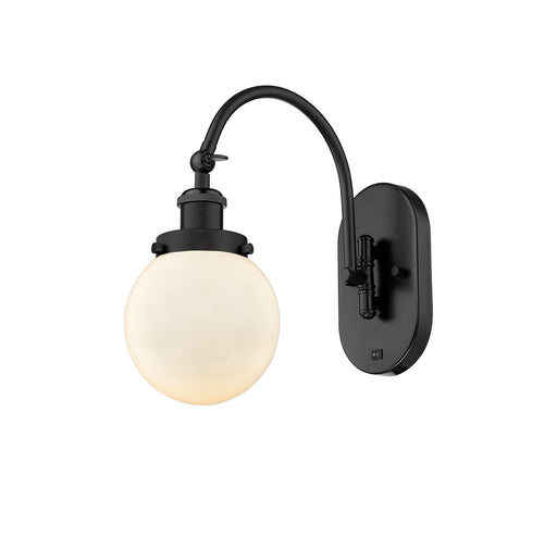 Innovations - 918-1W-BK-G201-6 - One Light Wall Sconce - Franklin Restoration - Matte Black