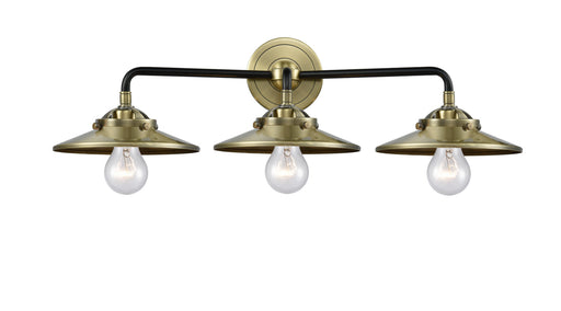 Innovations - 284-3W-BAB-M4-AB - Three Light Bath Vanity - Nouveau - Black Antique Brass