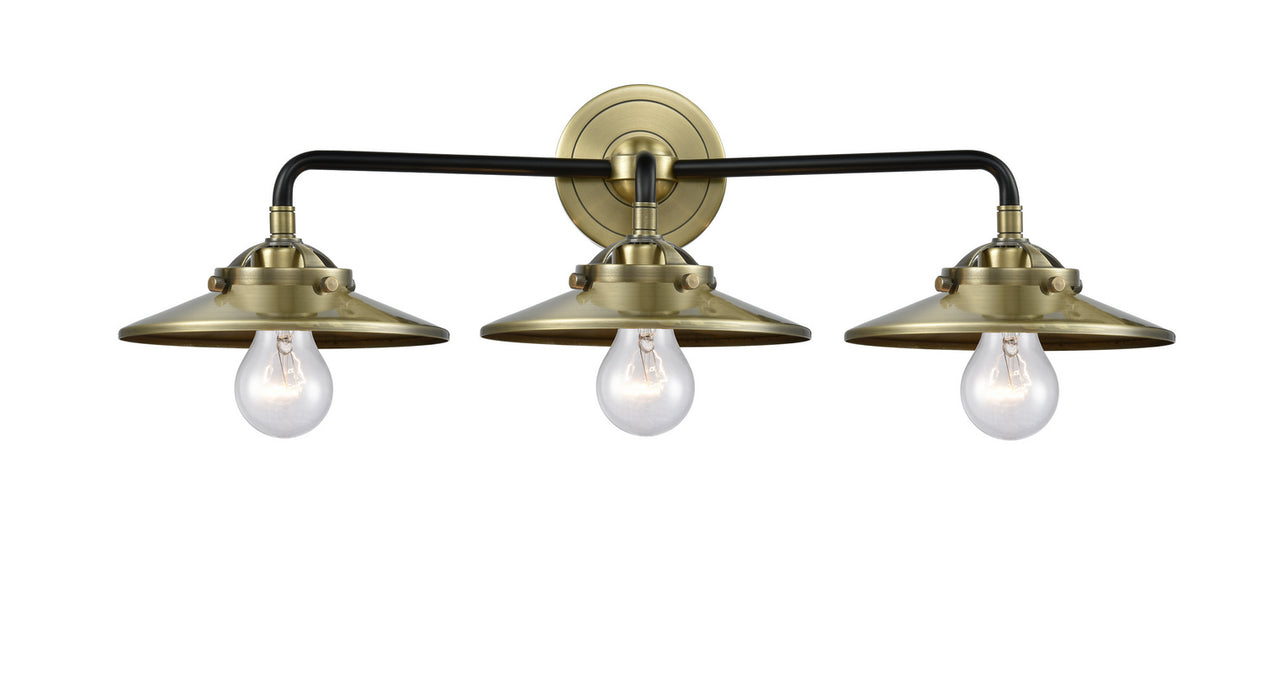 Innovations - 284-3W-BAB-M4-AB-LED - LED Bath Vanity - Nouveau - Black Antique Brass
