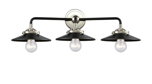 Innovations - 284-3W-BPN-M6-BK - Three Light Bath Vanity - Nouveau - Black Polished Nickel