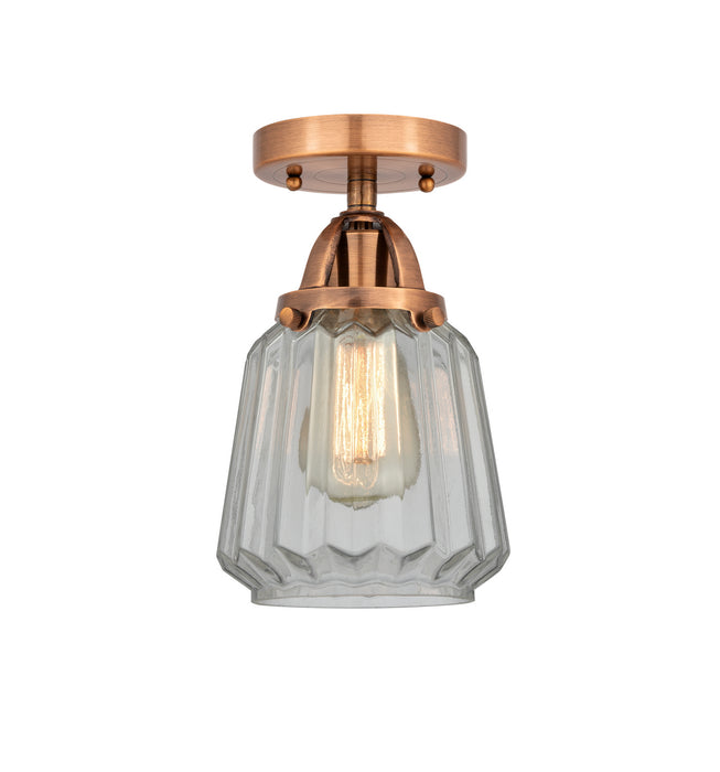 Innovations - 288-1C-AC-G142 - One Light Semi-Flush Mount - Nouveau 2 - Antique Copper