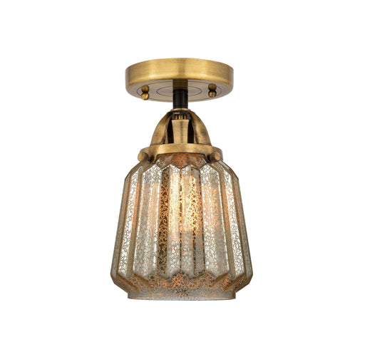 Innovations - 288-1C-BAB-G146 - One Light Semi-Flush Mount - Nouveau 2 - Black Antique Brass