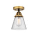 Innovations - 288-1C-BAB-G64 - One Light Semi-Flush Mount - Nouveau 2 - Black Antique Brass