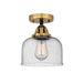 Innovations - 288-1C-BAB-G74 - One Light Semi-Flush Mount - Nouveau 2 - Black Antique Brass