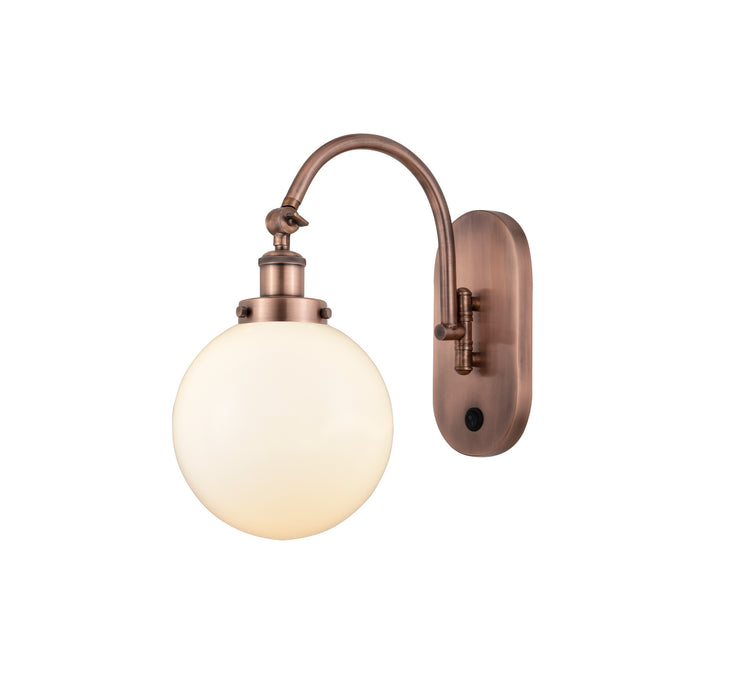 Innovations - 918-1W-AC-G201-8 - One Light Wall Sconce - Franklin Restoration - Antique Copper