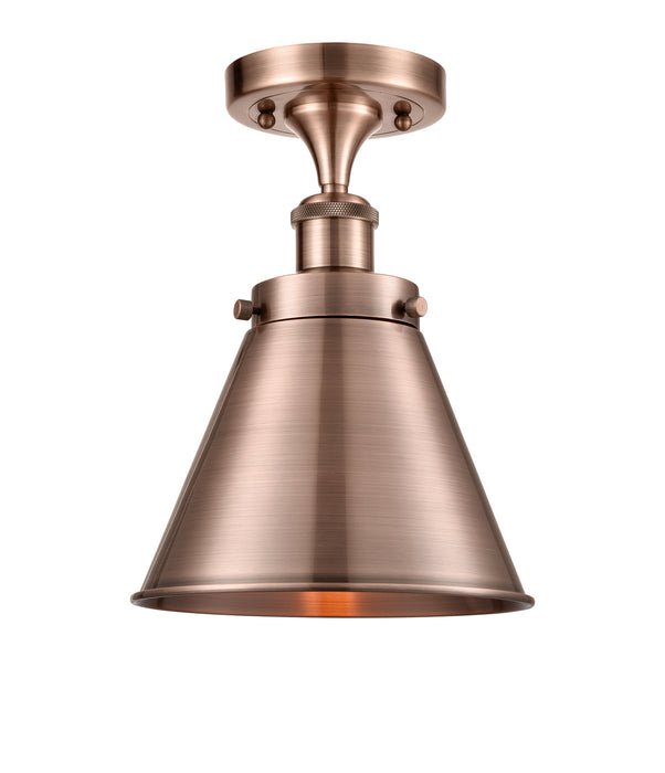 Innovations - 916-1C-AC-M13-AC-LED - LED Semi-Flush Mount - Ballston Urban - Antique Copper