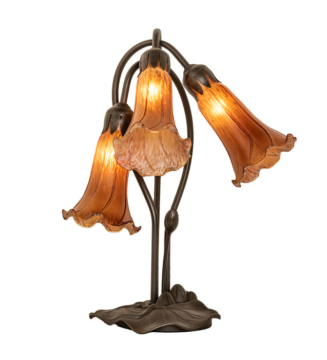 Meyda Tiffany - 136435 - Three Light Table Lamp - Amber - Mahogany Bronze