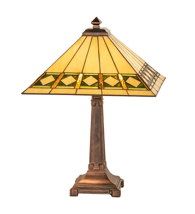 Meyda Tiffany - 17382 - Two Light Table Lamp - Diamond Band Mission - Mahogany Bronze