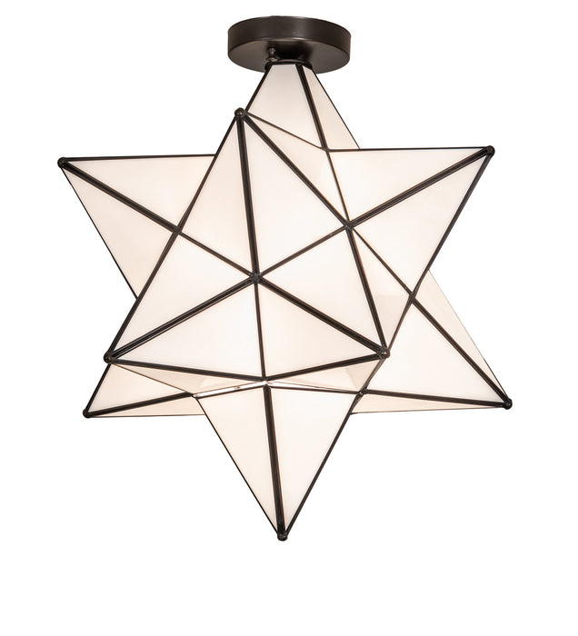 Meyda Tiffany - 239498 - One Light Flushmount - Moravian Star - Mahogany Bronze