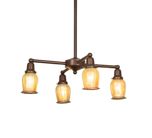 Meyda Tiffany - 249314 - Four Light Chandelier - Mahogany Bronze