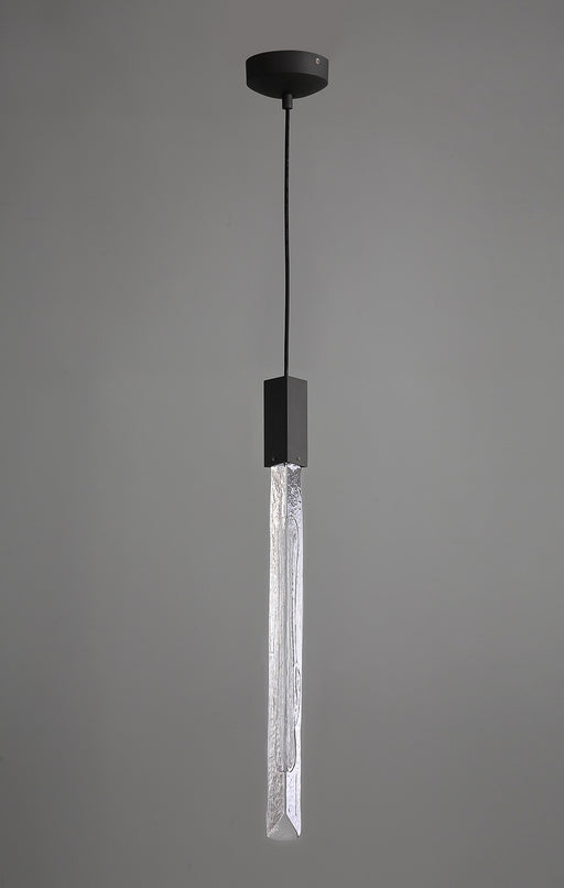 Avenue Lighting - HF5401-BLK-JAD - One Light Pendant - Alpine - Black With Clear And Black Jade Blown Glass